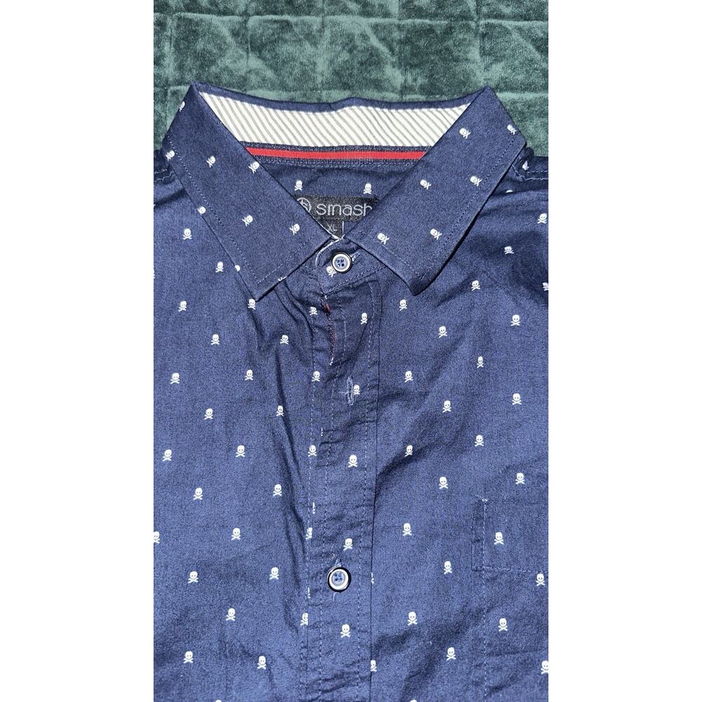 Smash Mens Long Sleeve Collared Shirt‎ Extra Large (XL) Navy Edgy - Picture 5 of 13
